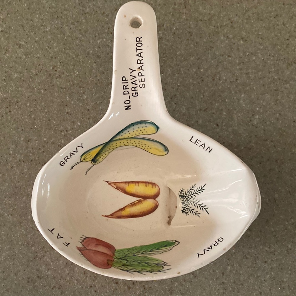 Large gravy gravy bowl with handle gravy separator